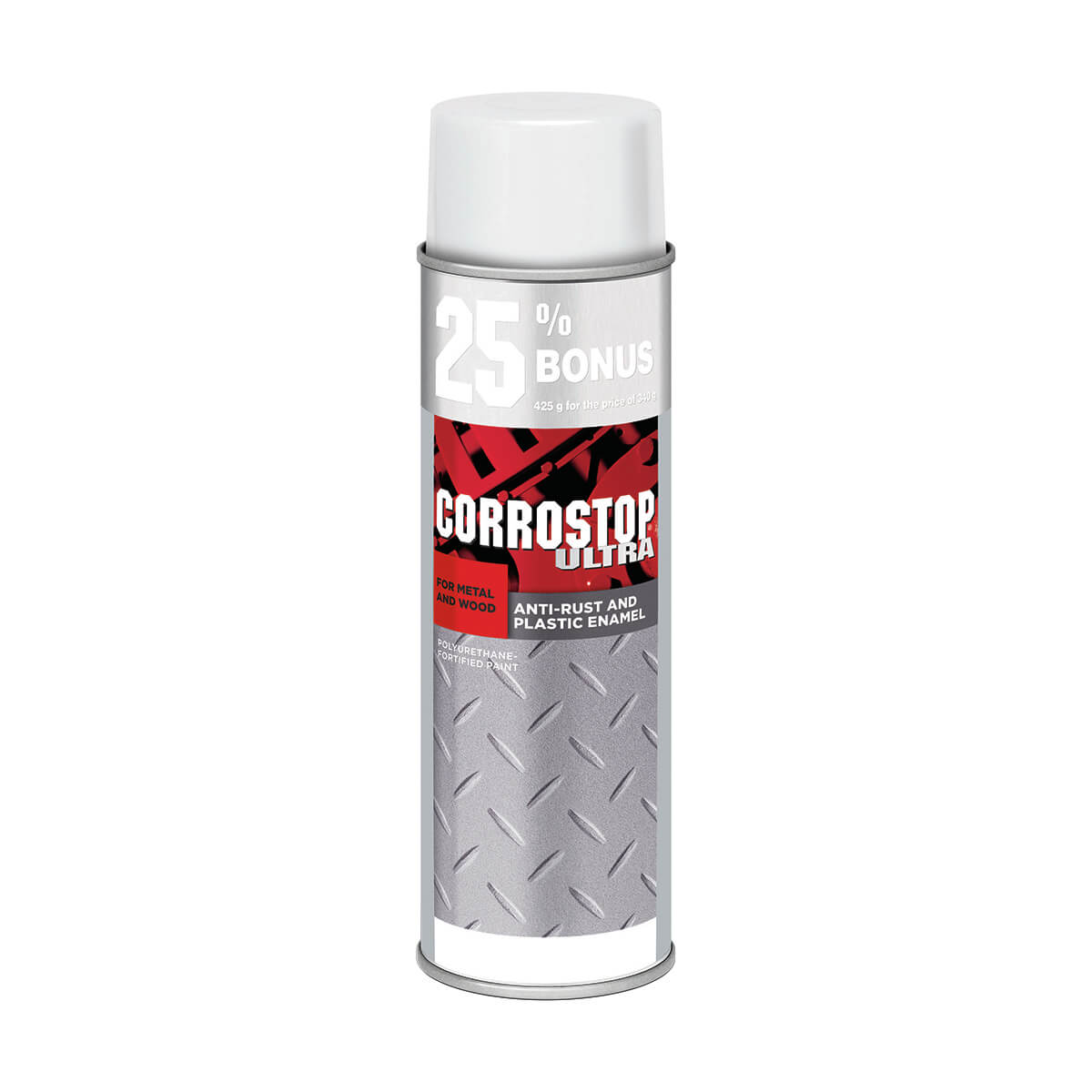 Corrostop - Anti-Rust Alkyd Spray Paint - White Gloss - 425 g Bonus