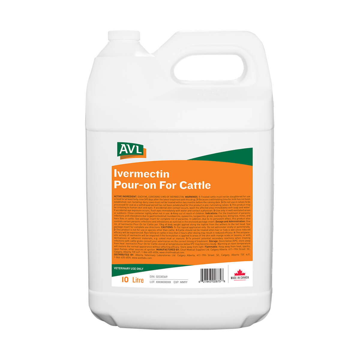 AVL Ivermectin Pour-on For Cattle - 10 L