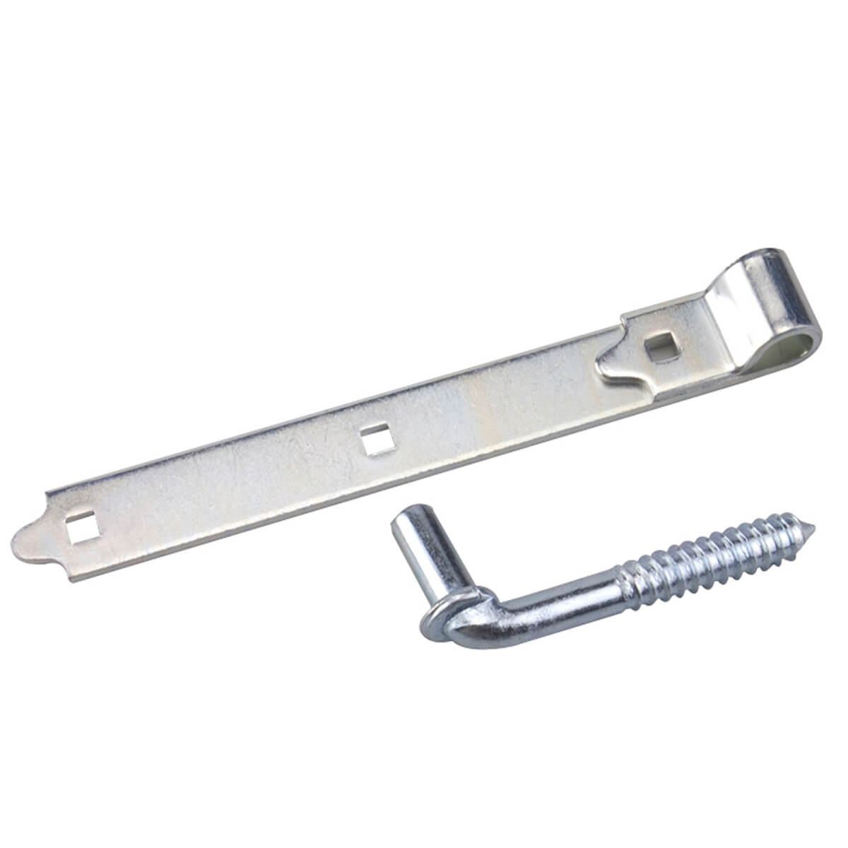 Screw Hook with Strap Hinge  - 10-in