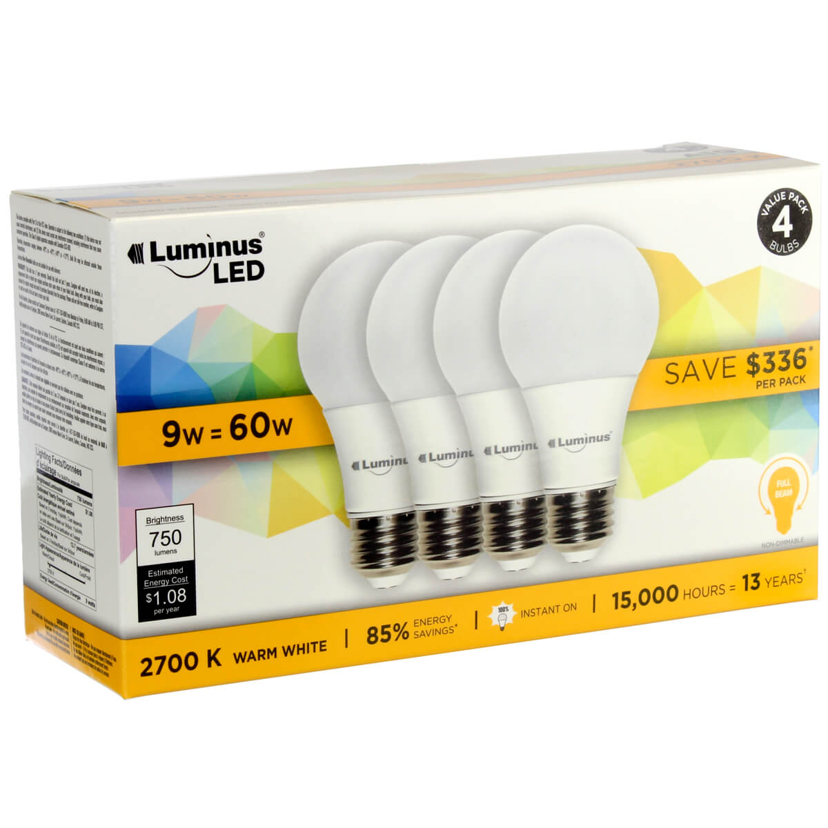 Luminus LED Light Bulb (4 Pack) UFA