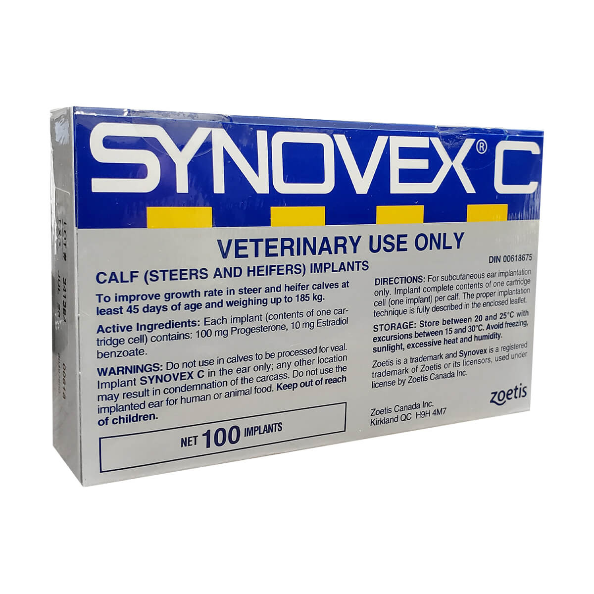 Synovex C Implants - 100 Pack