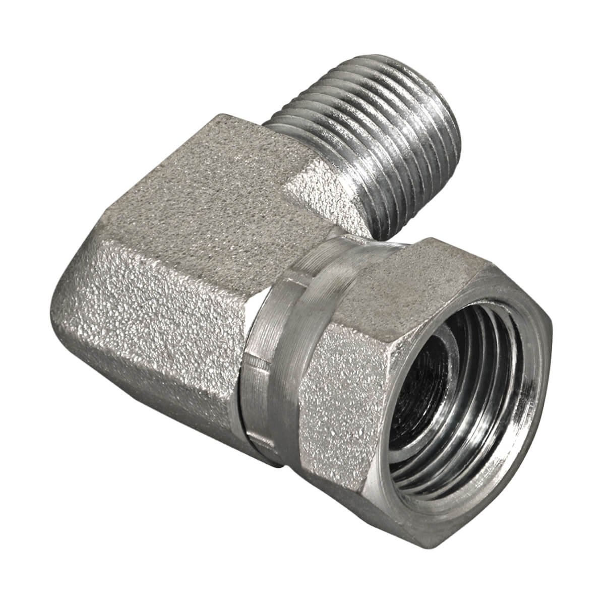 Swivel Hydraulic Adapter - 3/8-in MPT x 3/8-in FPT 90 Degree