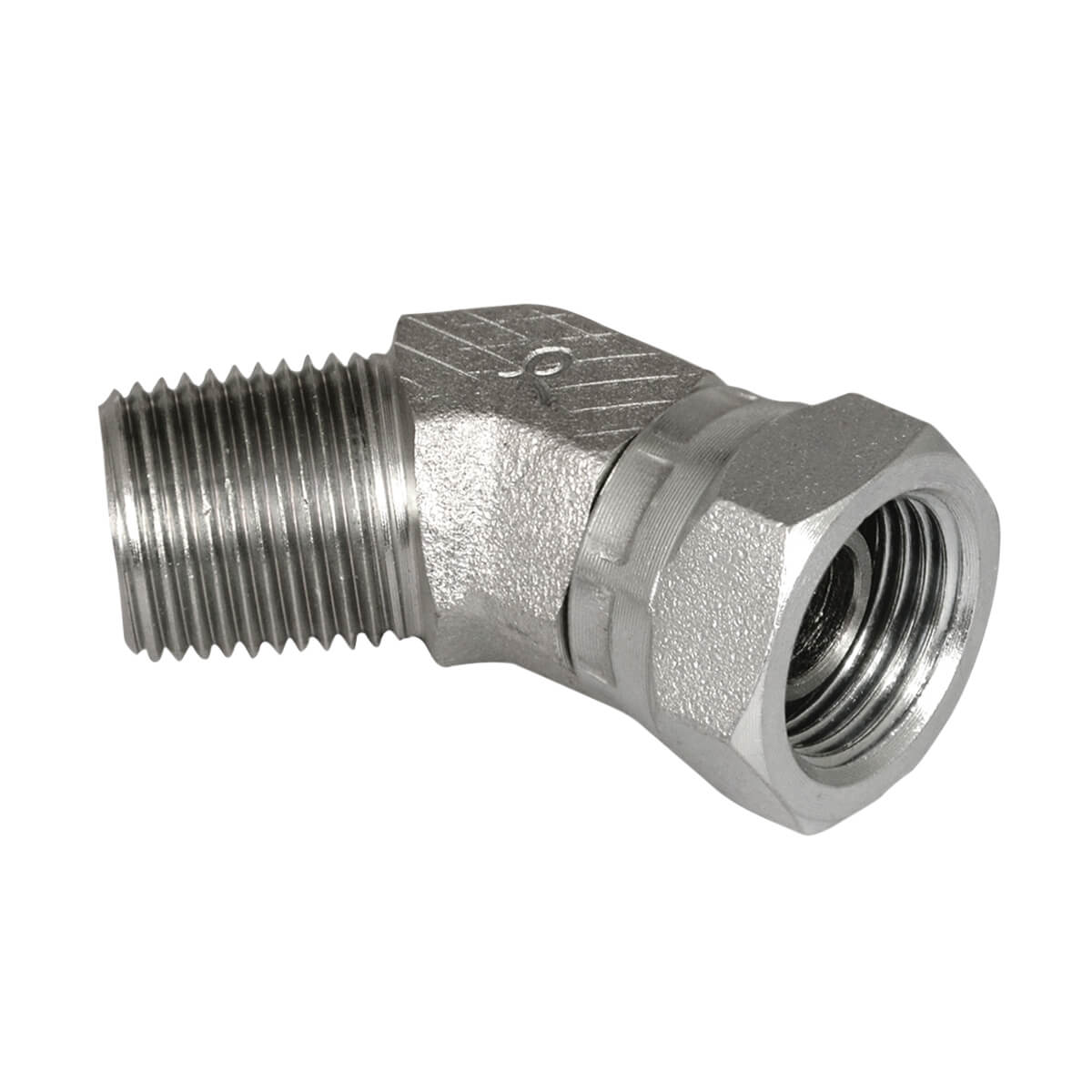 Swivel Hydraulic Adapter - 1/2-in MPT x 1/2-in FPT 45 Degree