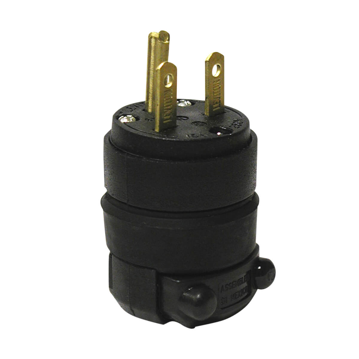 Leviton® 15A Rubber Ground Plug - Black