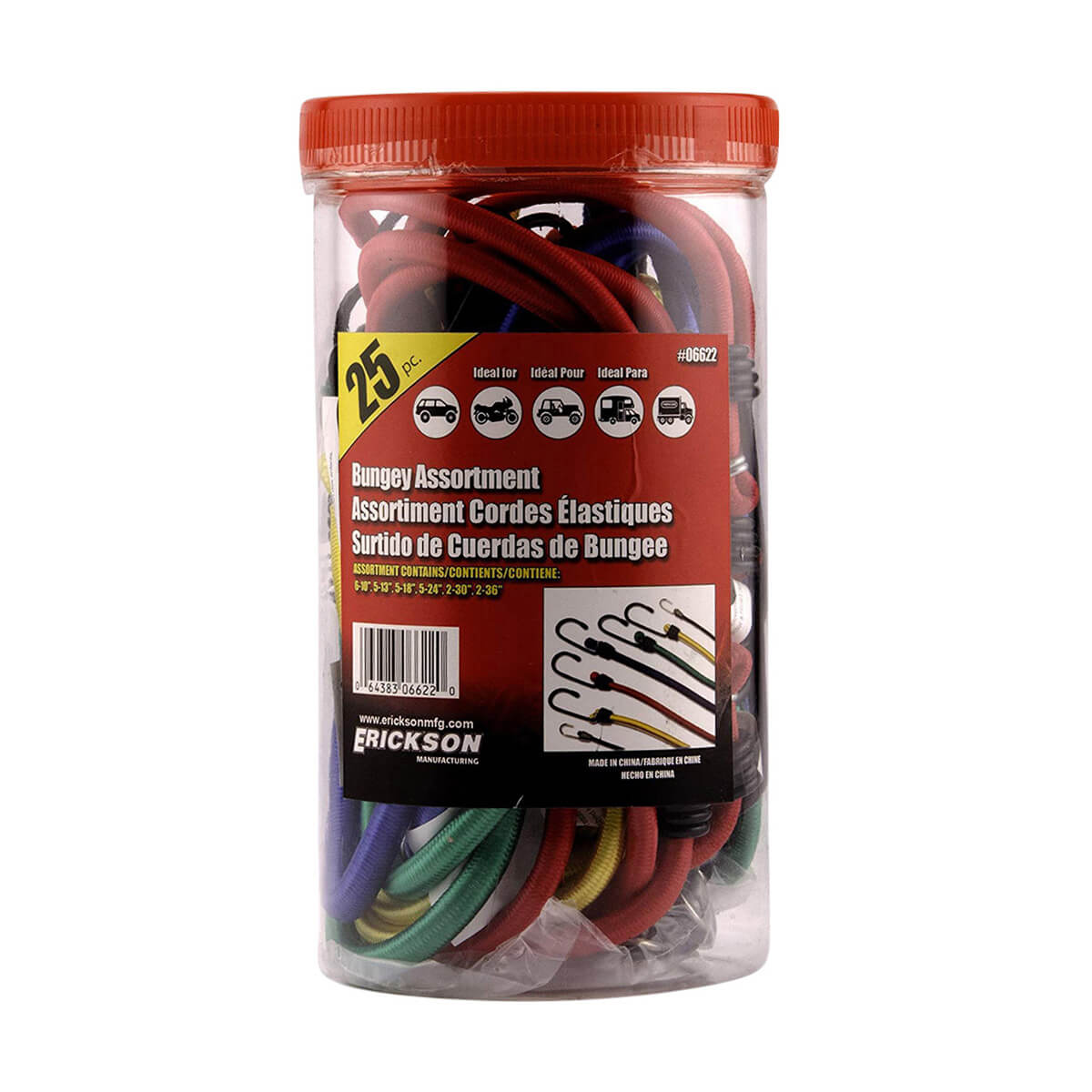 Erickson Bungee Cords - 25 Pack