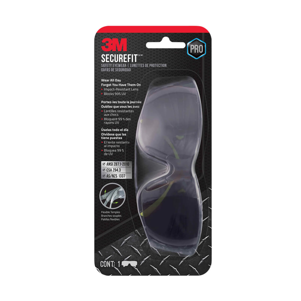 3M SecureFit® Safety Eyewear - Grey Lens