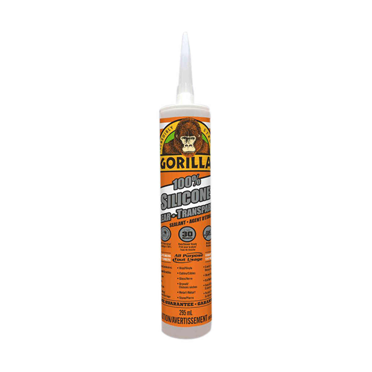 Gorilla 100% Silicone Sealant - Clear – 295 ml