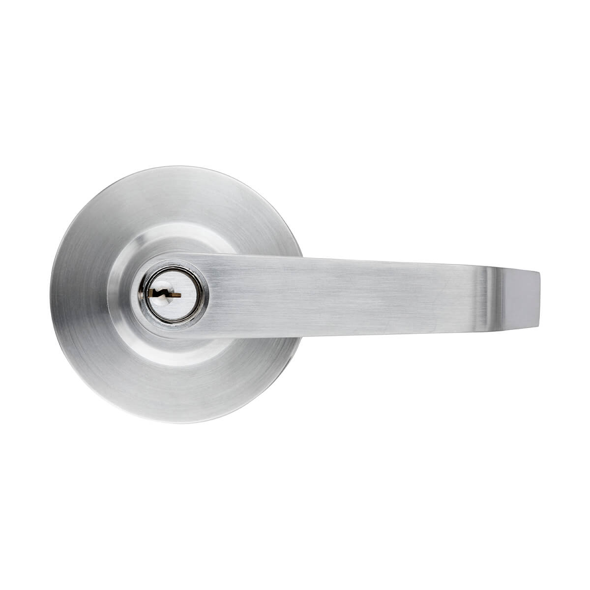 Tell Brushed Chrome Door Lever with Key - Adjustable Latch