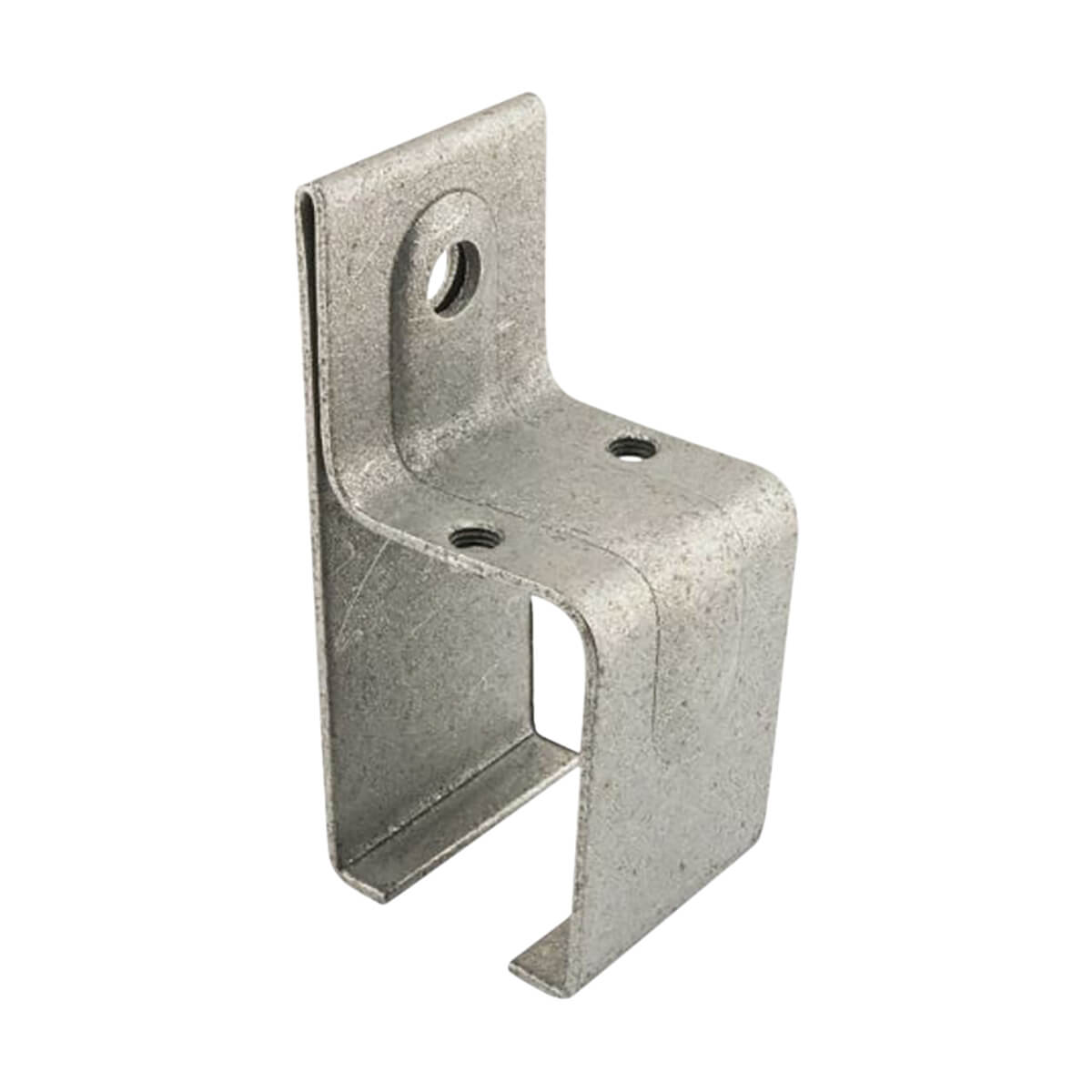 Single Galvanized Steel Box Rail Splice Bracket with Clamp Screws for Wall Mount