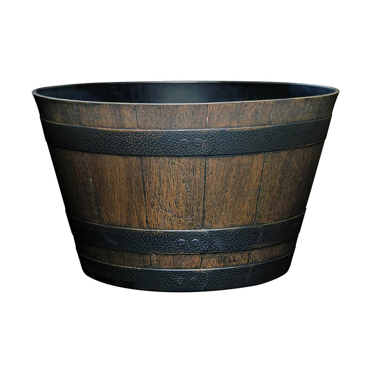 Whiskey Barrel Planter Walnut Finish - 22.5 in