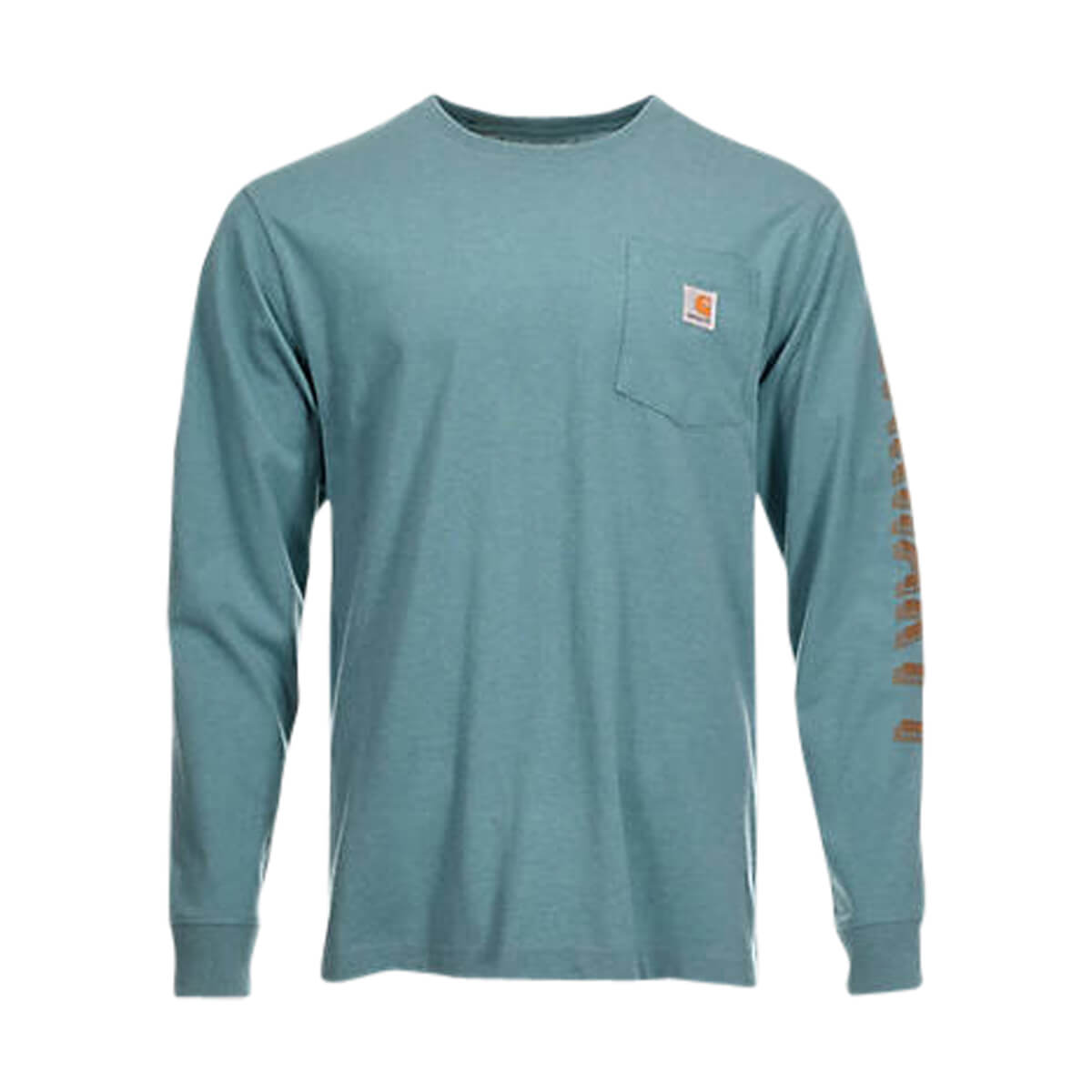 Men's Loose Fit Heavyweight Exclusive Logo Long-Sleeve Shirt • Blue Spruce