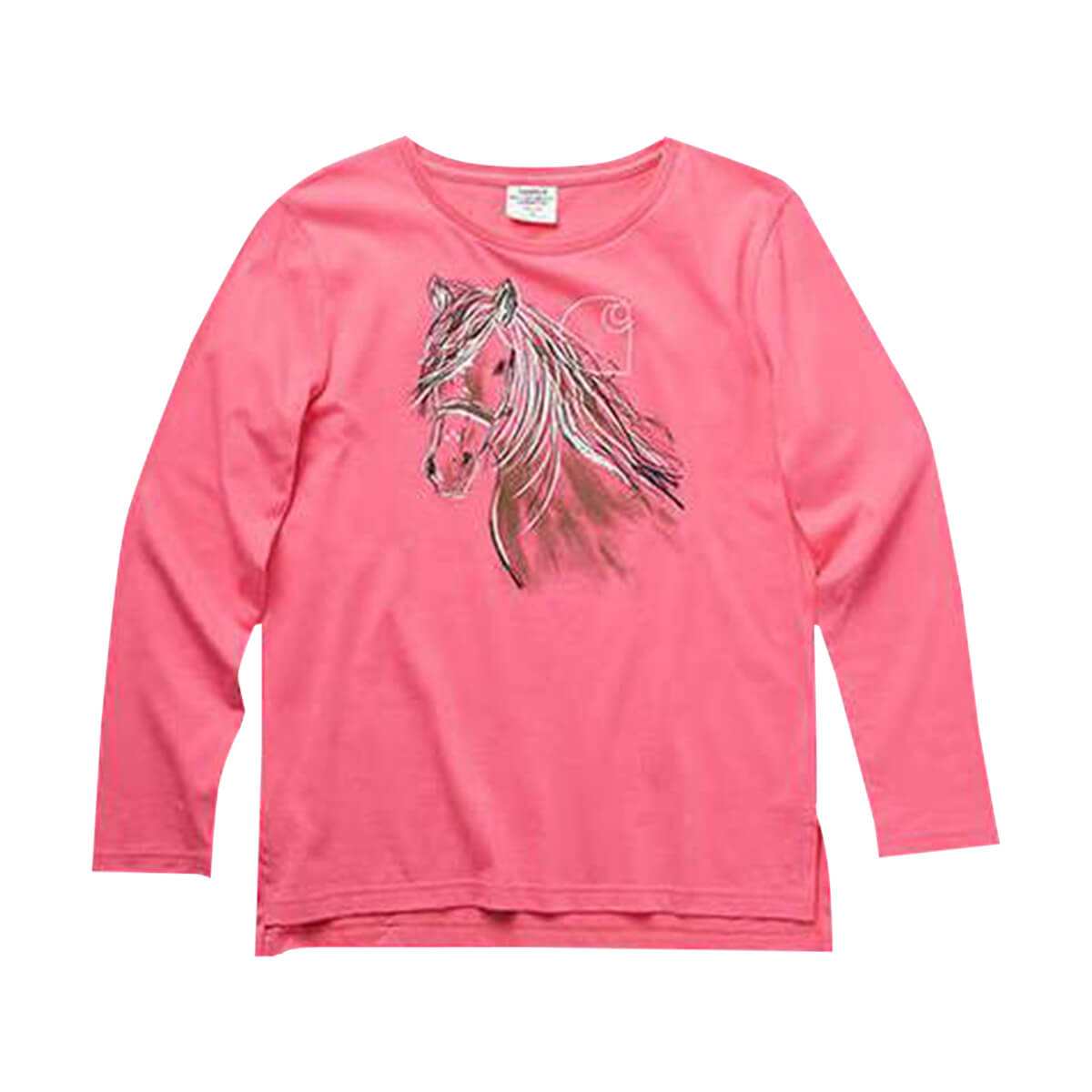 Carhartt Girls Long Sleeve Crewneck Horse Graphic Tee - Pink