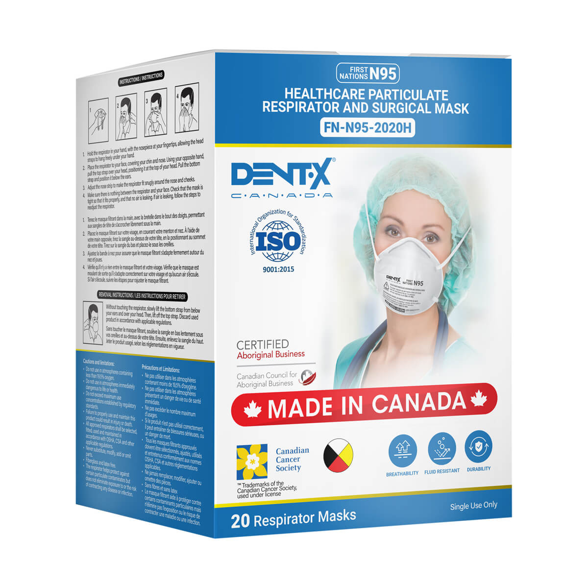 N95 Dent-X Healthcare Particulate Respirator Mask - 20 Pack