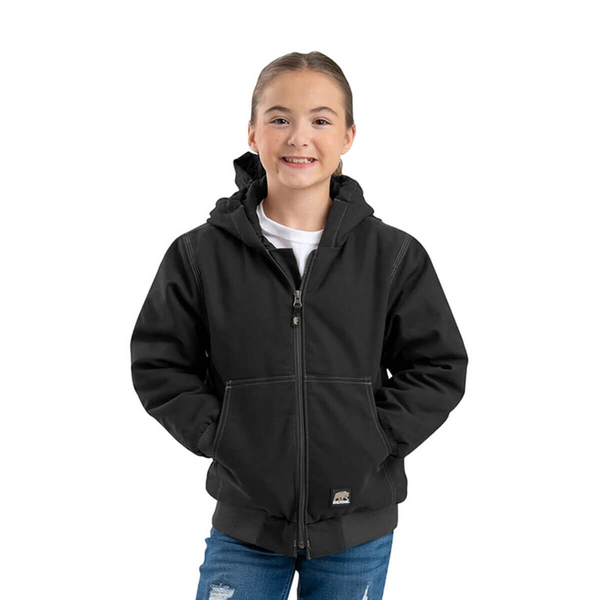 Berne Youth Softstone Hooded Jacket - Black