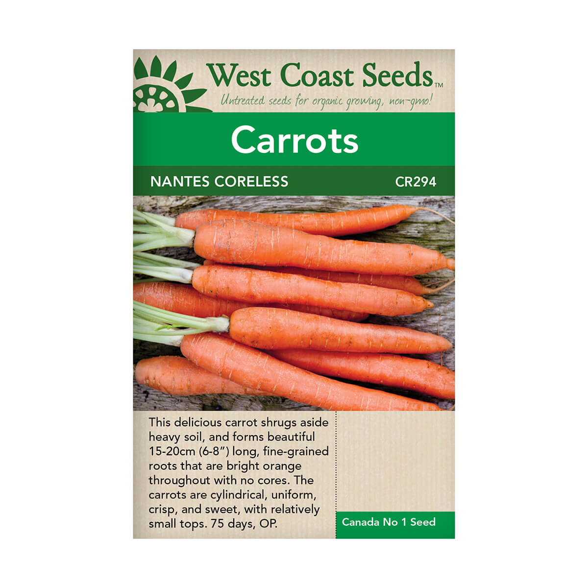Nantes Coreless Carrot Seeds - approx. 840 seeds