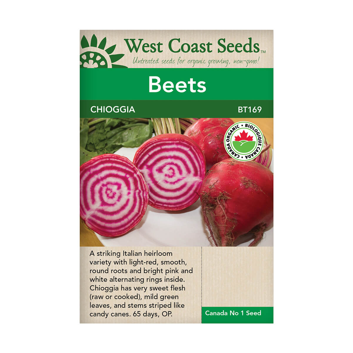 Chioggia Guardsmark Organic Beet Seeds - approx. 100 seeds