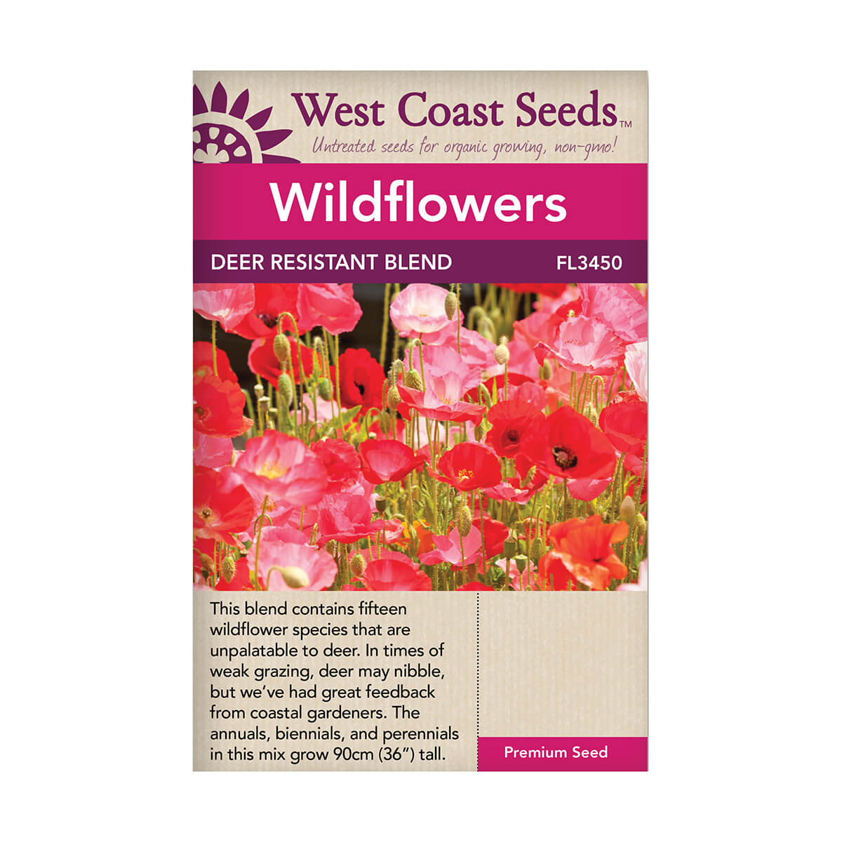 Deer Resistant Wildflower Seeds - covers approx. 43 sq ft