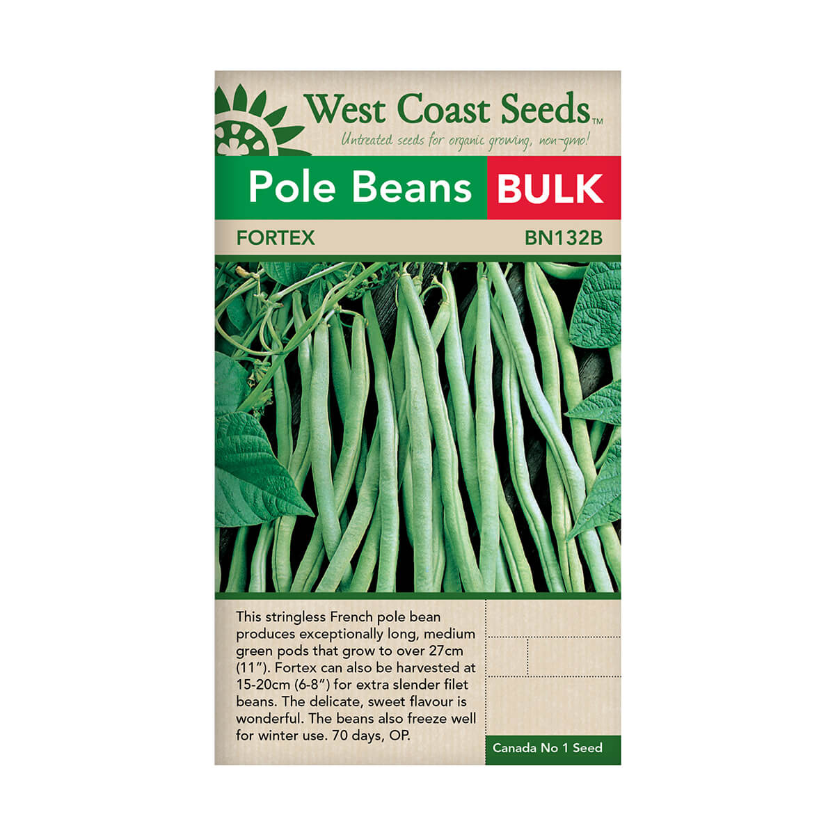 Fortex Filet Pole Bean Seeds - approx. 85 seeds
