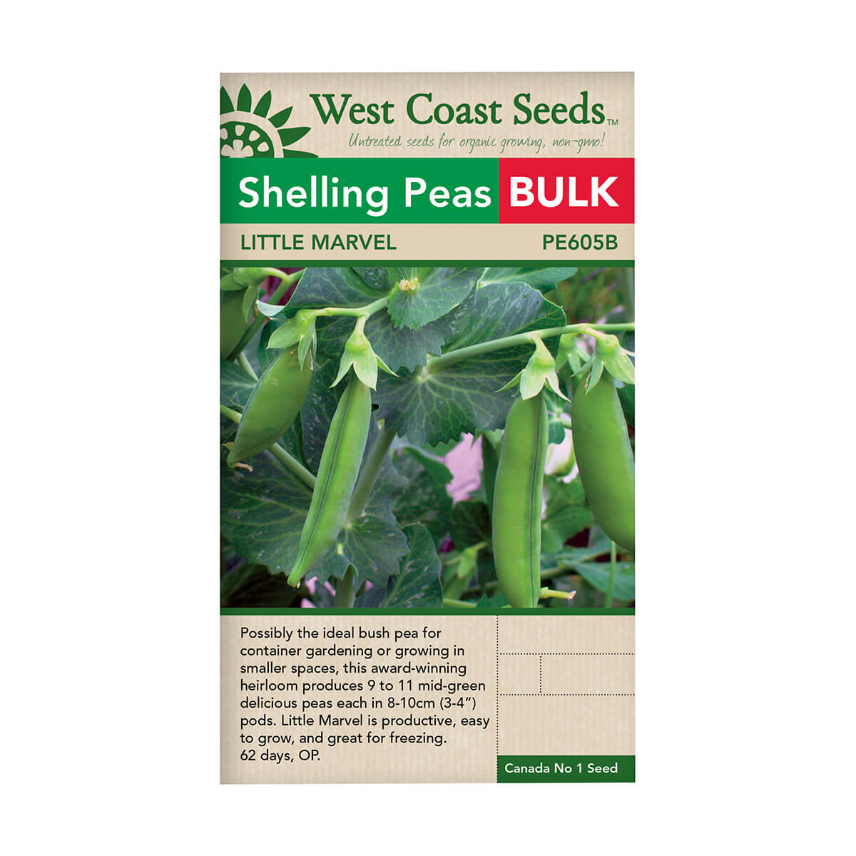 Little Marvel Shelling Pea Seeds - approx. 337 seeds