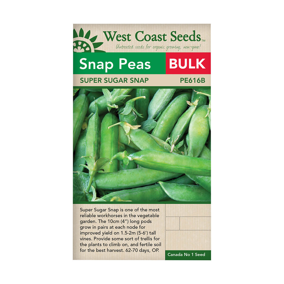 Super Sugar Snap Pea Seeds - approx. 322 seeds