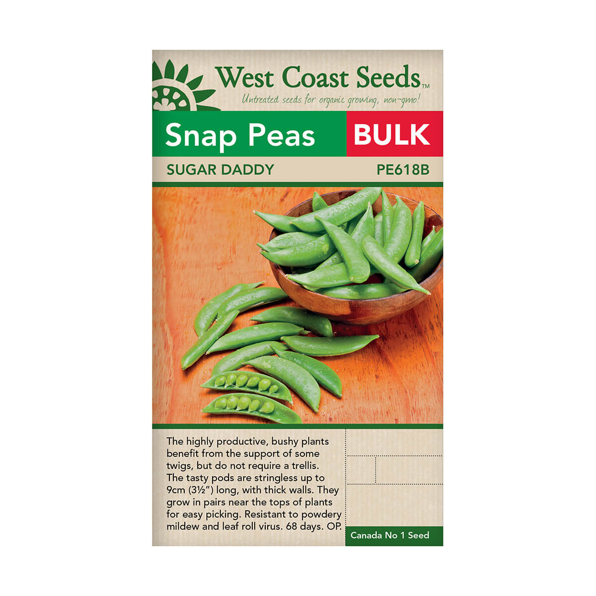 Sugar Daddy Snap Pea Seeds - approx. 375 seeds
