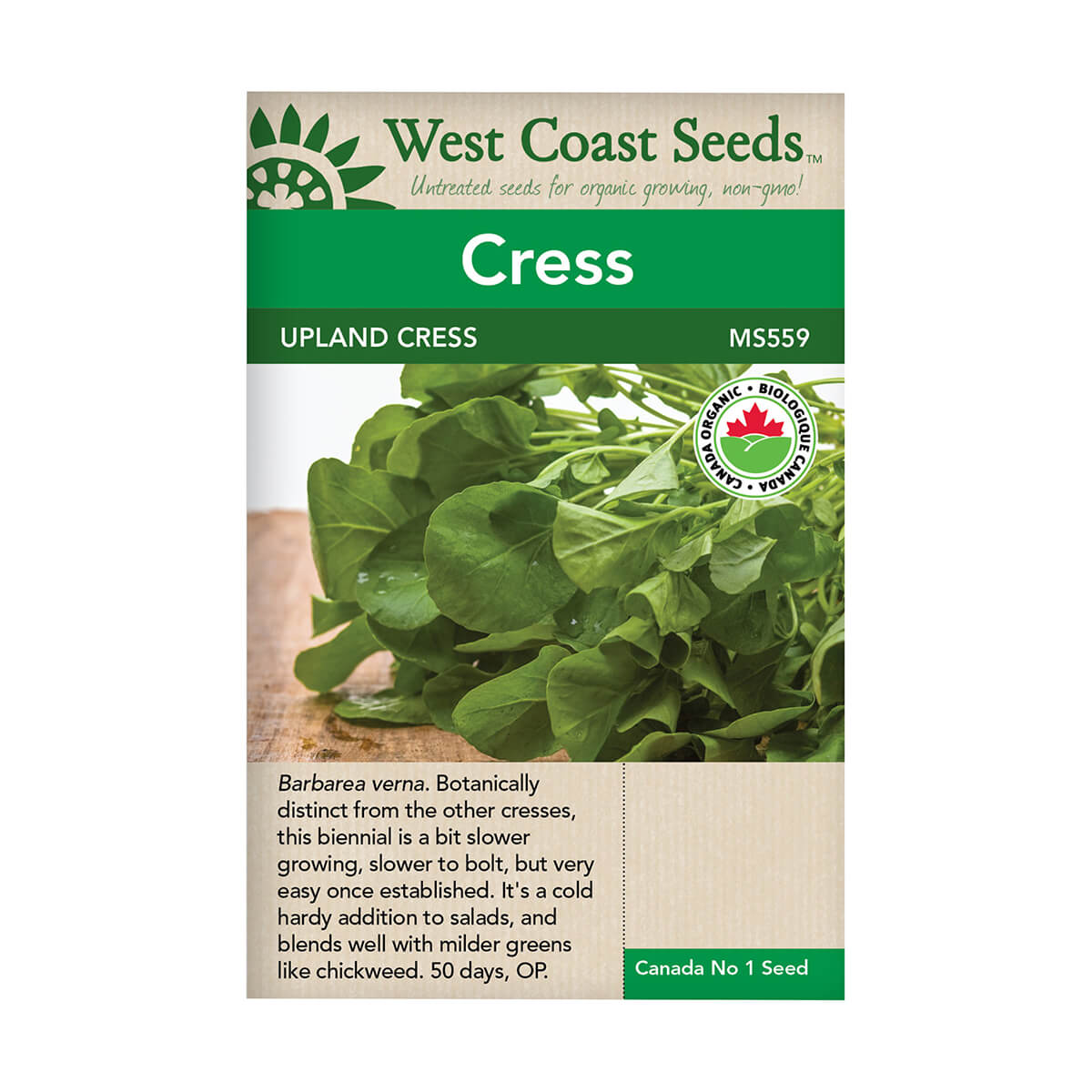 Upland Cress Organic Seeds - approx. 207 seeds