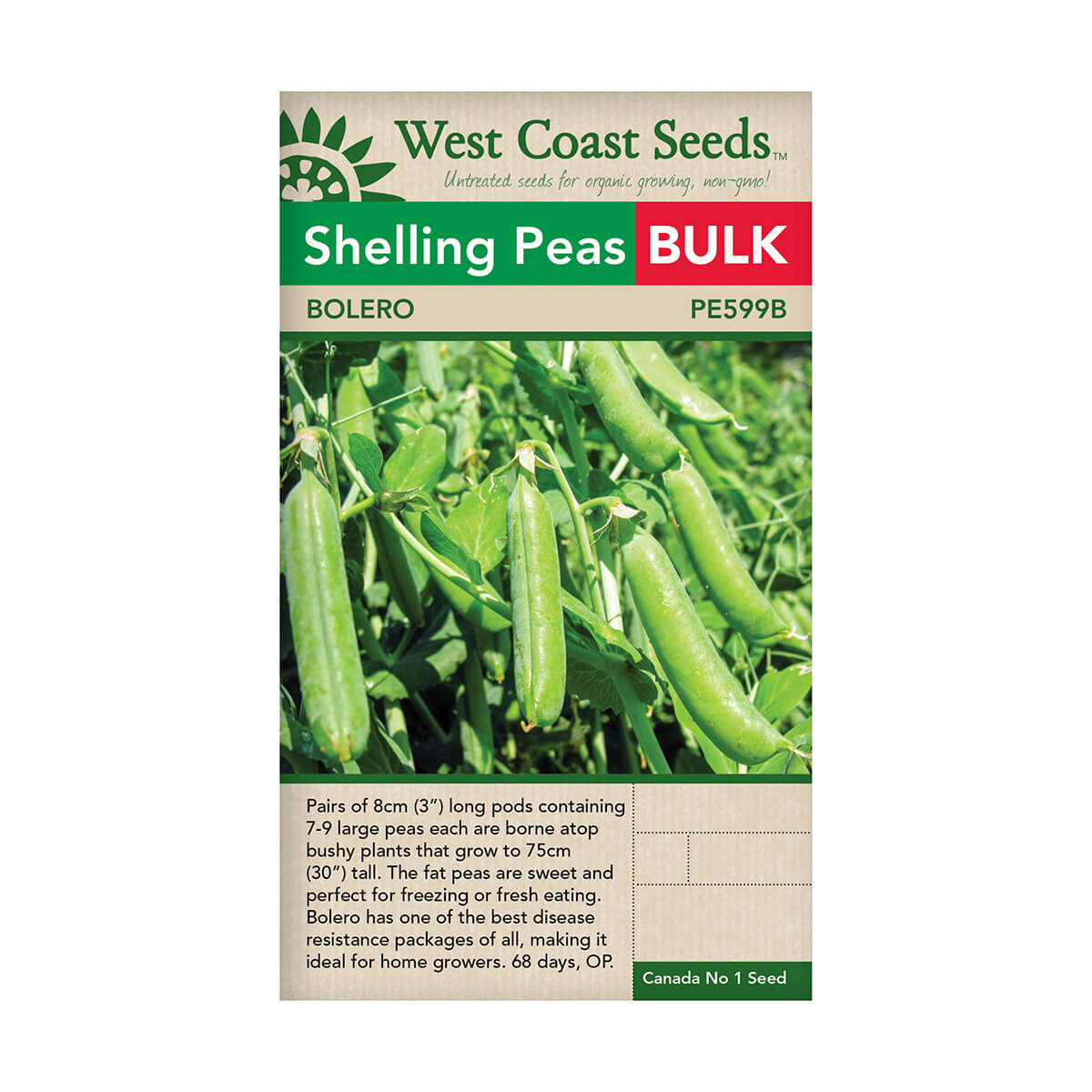 Bolero Shelling Pea Seeds - approx. 500 seeds