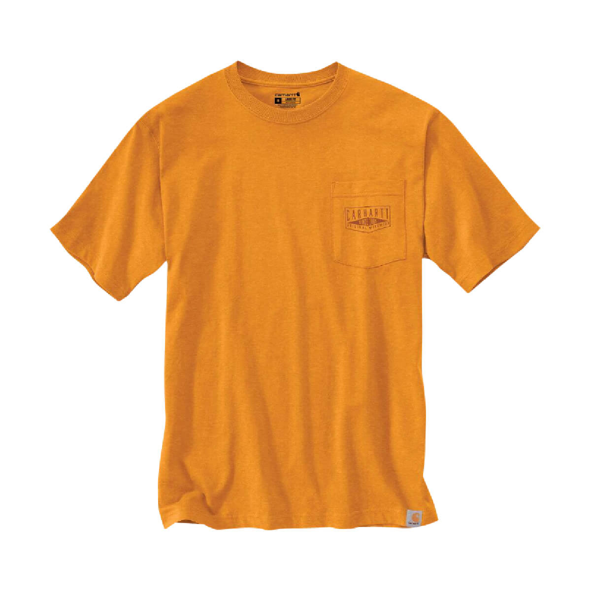Loose Fit Heavyweight Short-Sleeve Pocket Workwear T-Shirt - Marigold