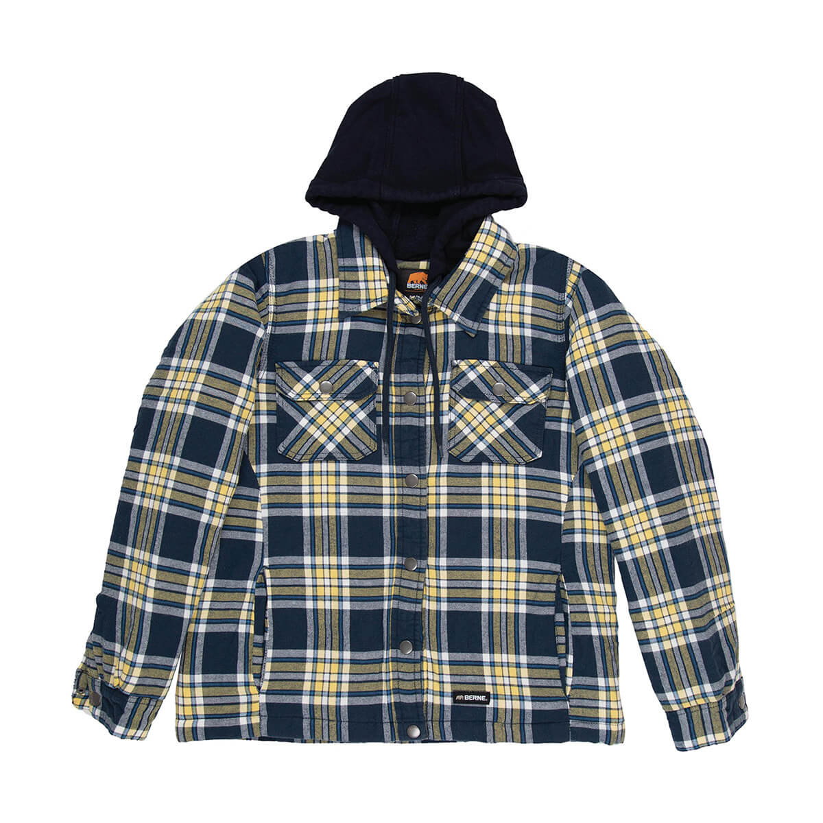 Women's Plaid Quilt-Lined Hooded Flannel Jacket - Blue