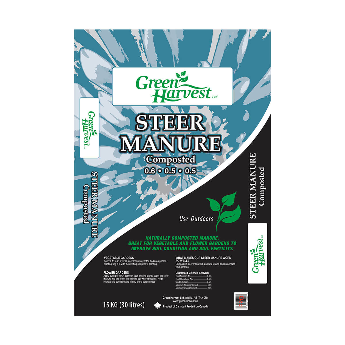 Green Harvest Steer Manure - 30 L