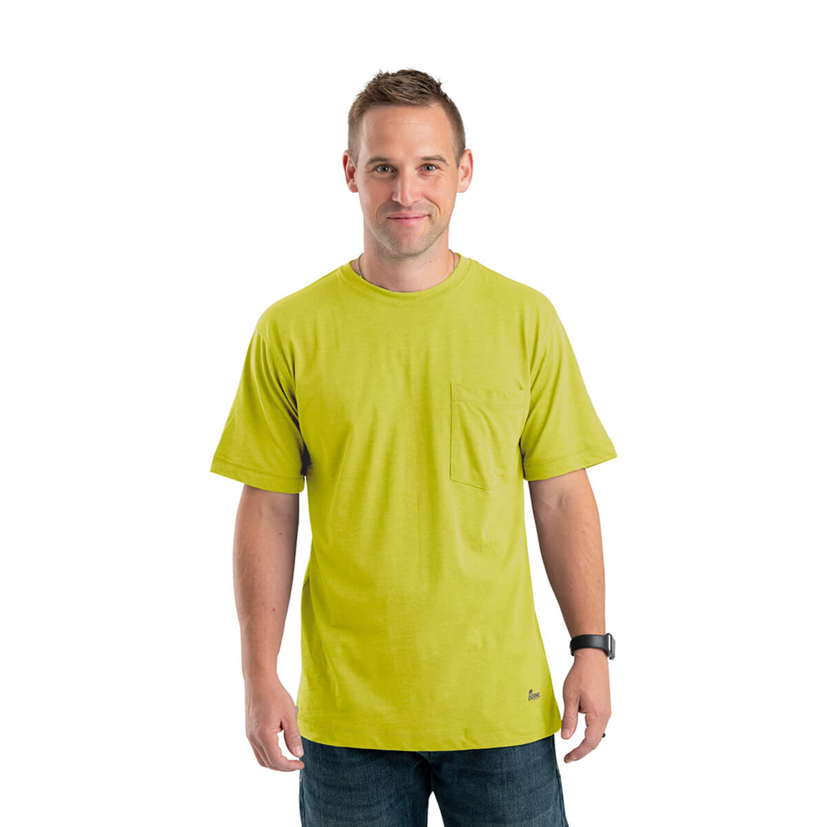 Men's Performance Short Sleeve Pocket Tee - Electric Green