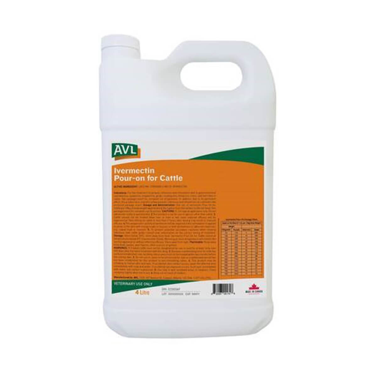 AVL Ivermectin Pour-On For Cattle - 4 L
