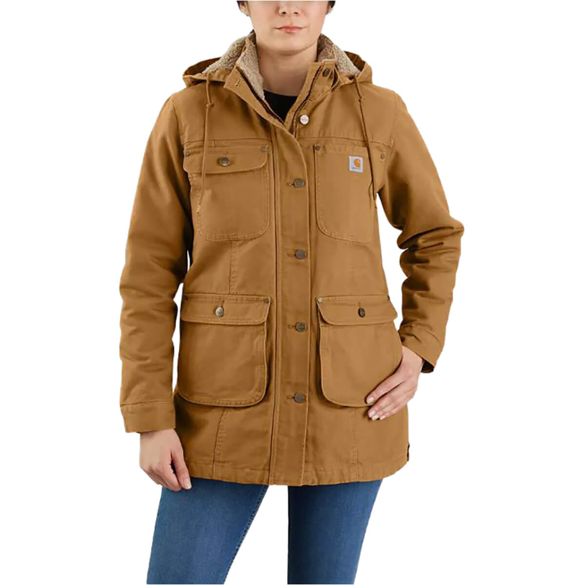 Carhartt Women's Loose Fit Washed Duck Coat - Brown