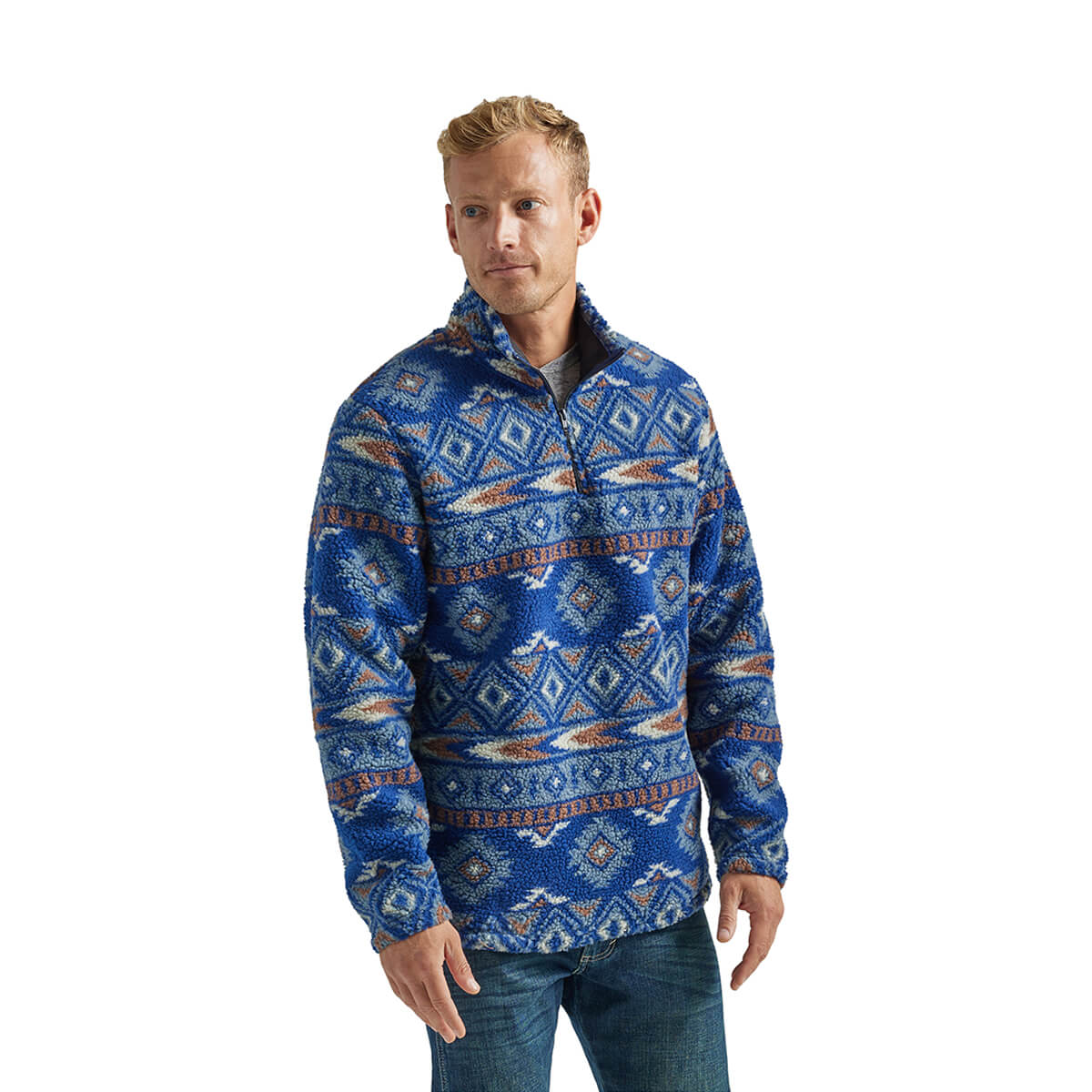 Wrangler® Sherpa 1/4 Zip Jacket - Blue