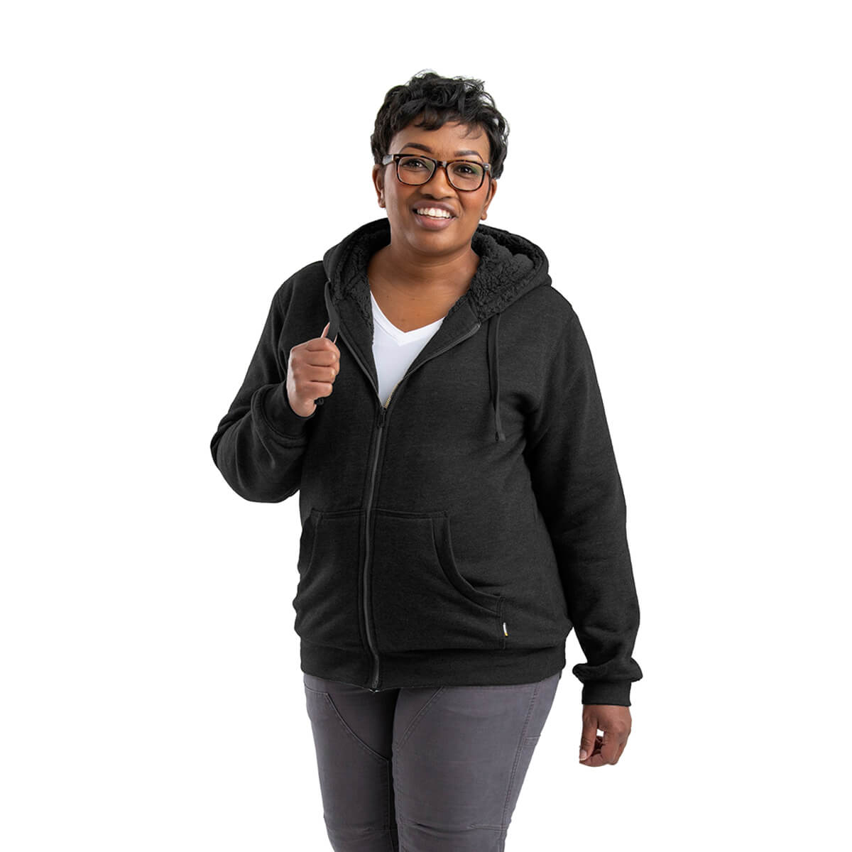 Berne Women's Insulated Full-Zip Everest Sweatshirt - Black