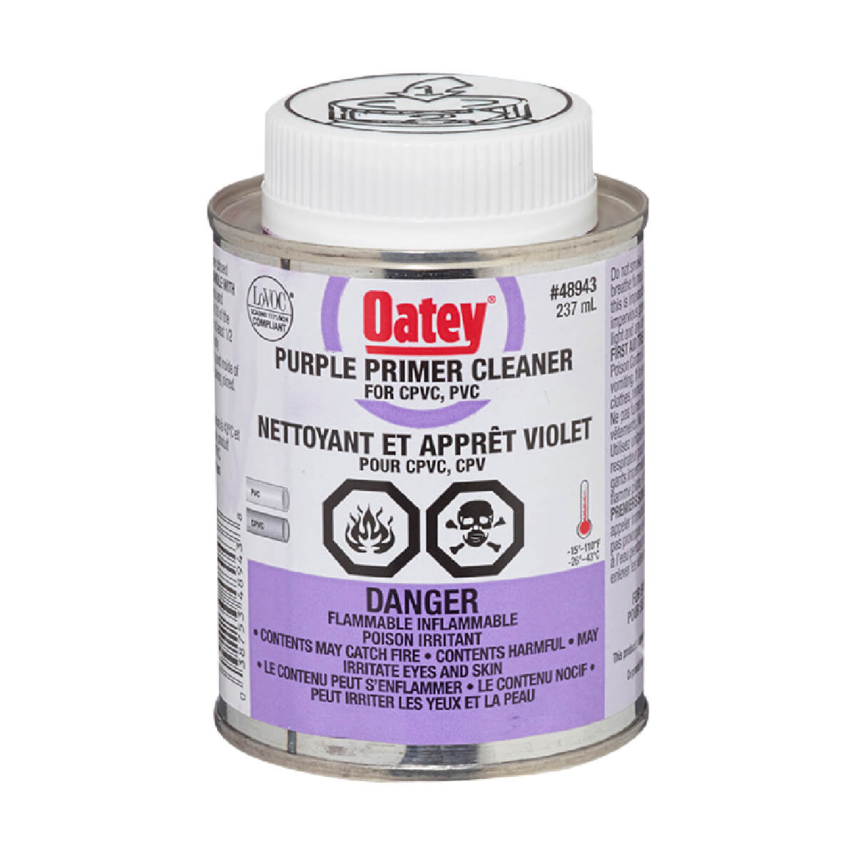 Oatey Purple Primer and Cleaner for CPVC/PVC - 237 ml
