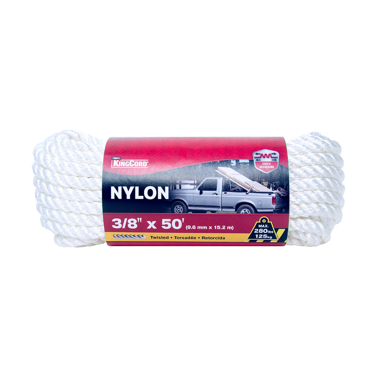 Nylon Twisted Rope - 3/8-in x 50-ft