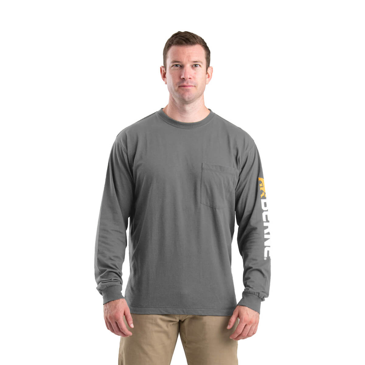 Berne Men's Signature Long Sleeve Performance T-Shirt - Slate