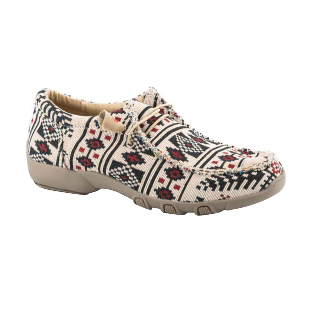 Roper Womens Fabric Chillin Aztec Chukka Oxford Shoes - Tan