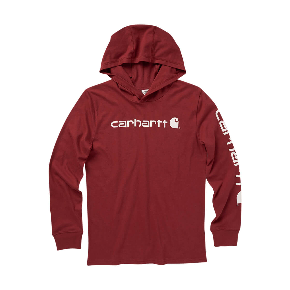 Carhartt Long-Sleeve Hooded Signature Graphic T-Shirt - Red