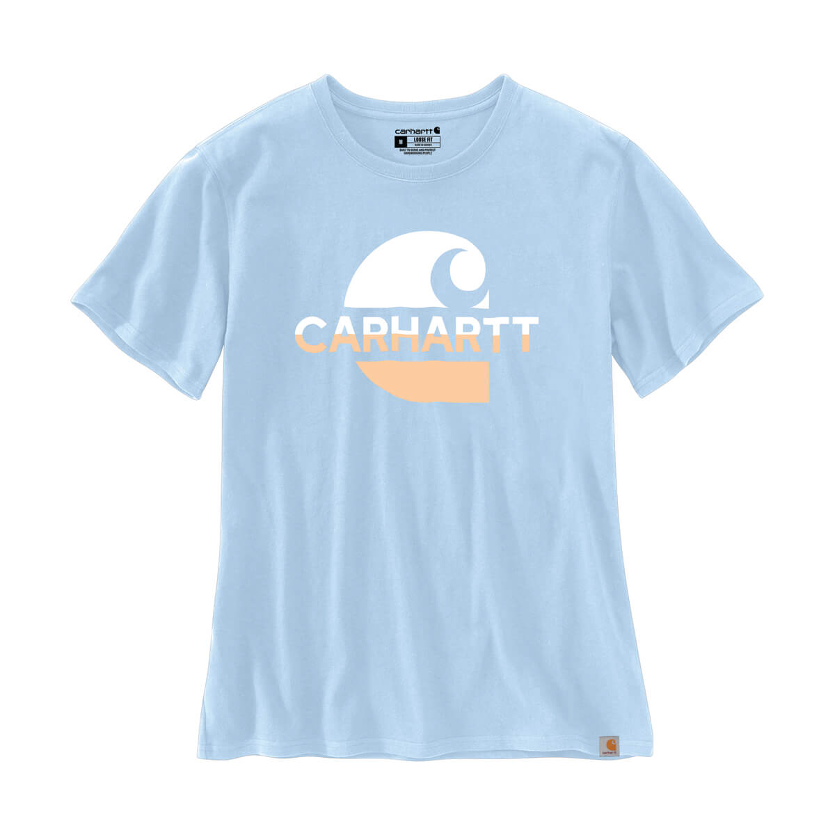 Carhartt Loose Fit Heavyweight Short-Sleeve Faded C Graphic T-Shirt - Moonstone