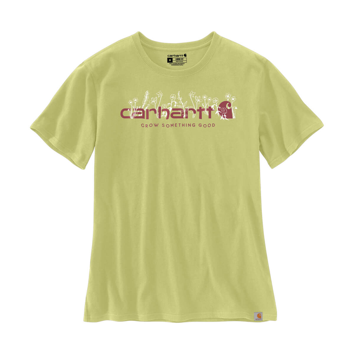 Carhartt Loose Fit Heavyweight Short-Sleeve Floral Logo Graphic T-Shirt - Olive