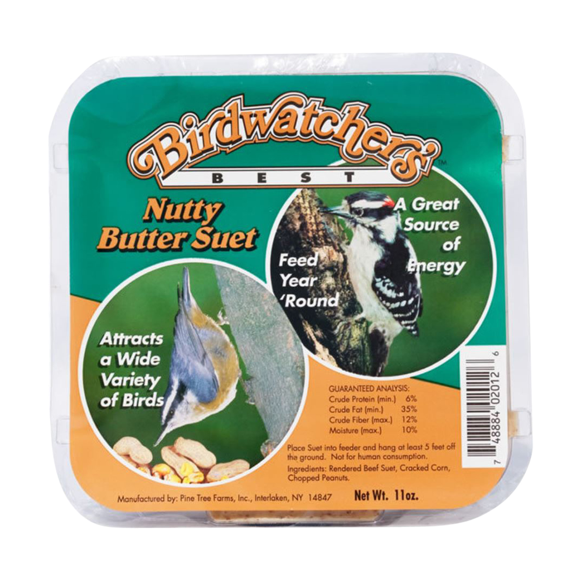 Birdwatcher's Best Nutty Butter Suet - 11 oz