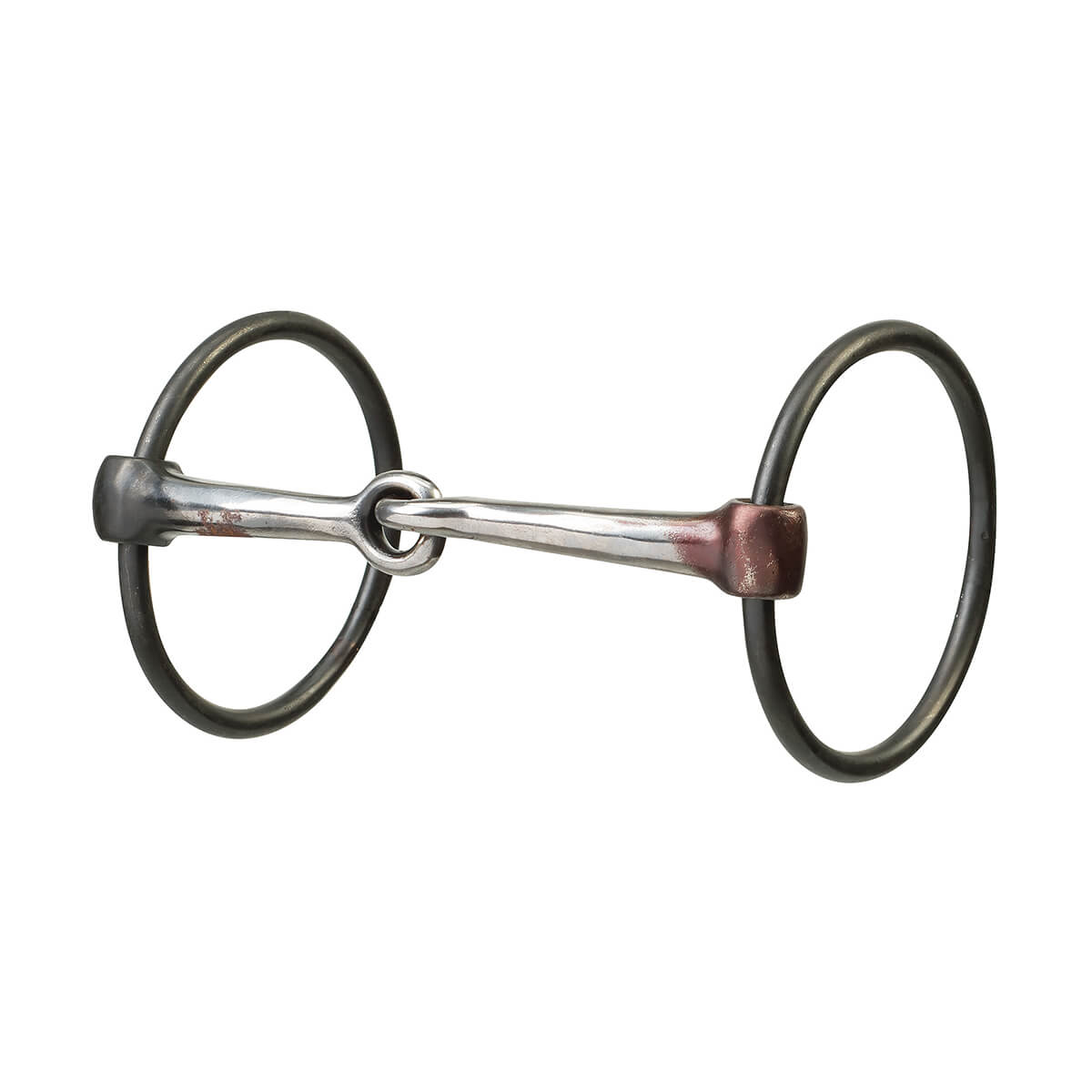 Ring Snaffle Bit with Sweet Iron Snaffle Mouth with Copper Inlay - Black - 5-in