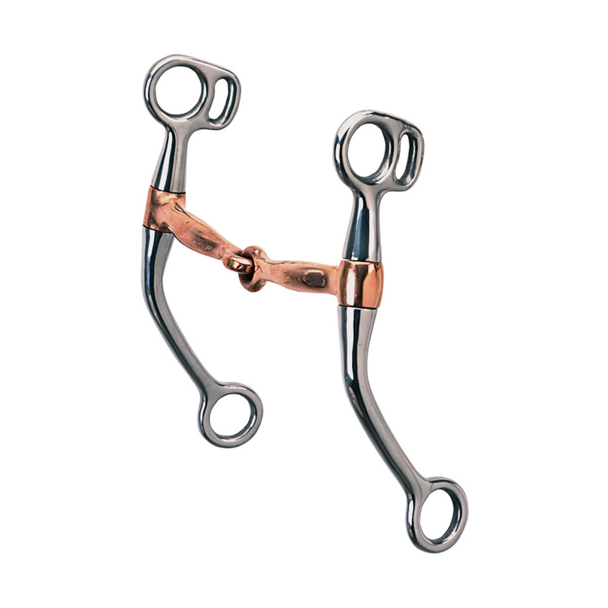 Tom Thumb Snaffle Bit Copper Plated Mouth - Chrome Plated - 5-in