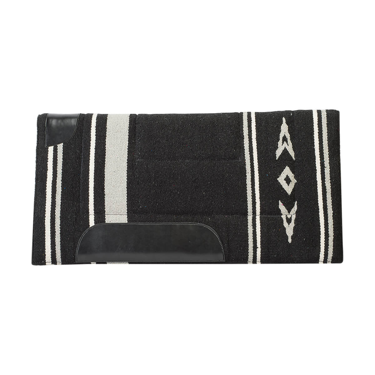 Fleece Lined Acrylic Saddle Pad - Black/Gray - 32-in x 32-in