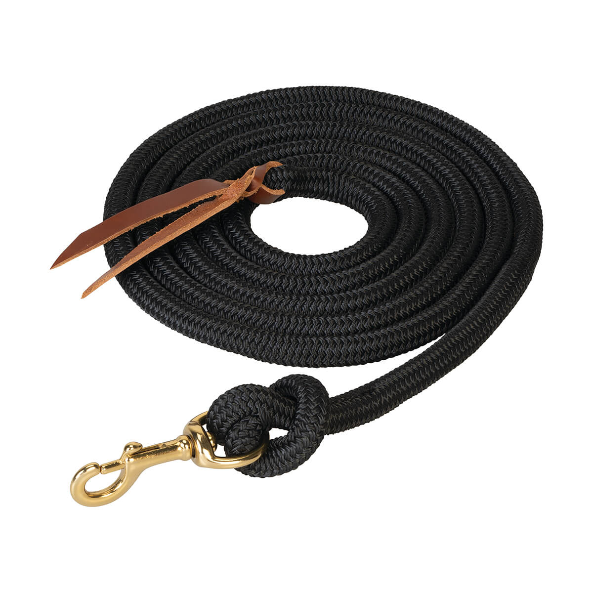 Poly Cowboy Lead with Snap - Black - 5/8-in x 10-ft