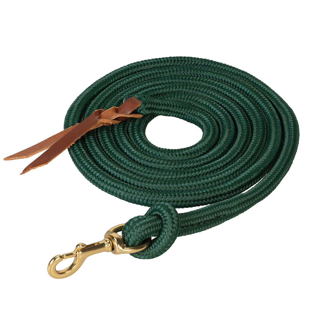 Poly Cowboy Lead with Snap - Hunter Green - 5/8-in x 10-ft