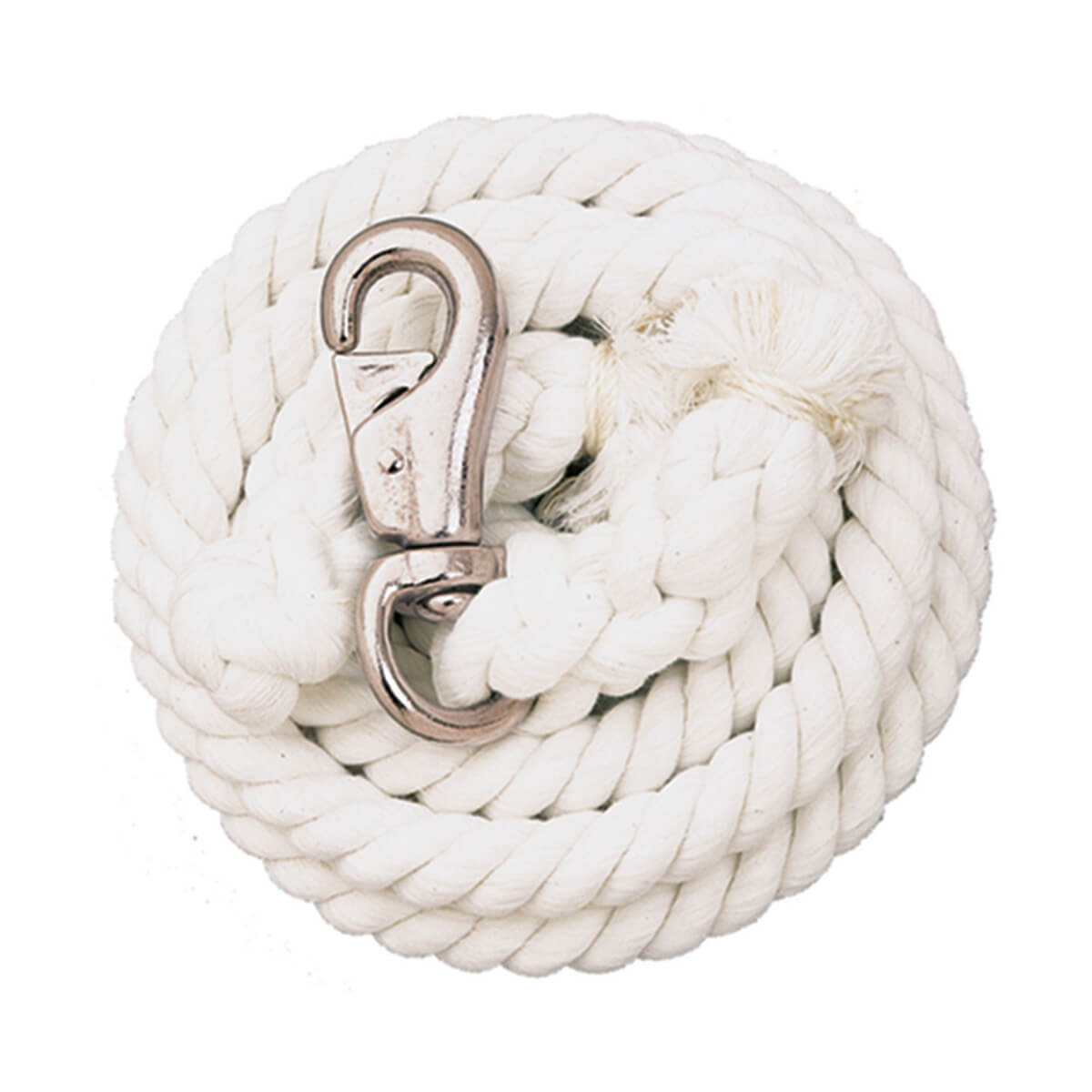 White Cotton Lead Rope with Nickel Plated Bull Snap - 10-ft