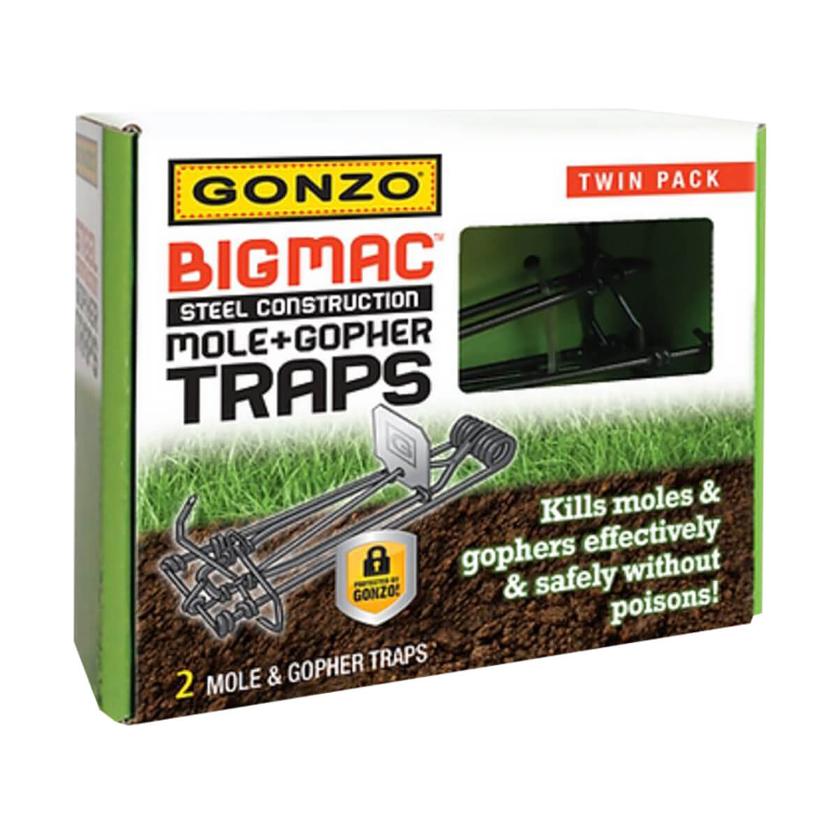 Gonzo® 5000 Big Mac™ Steel Construction Mole & Gopher Trap - Twin Pack